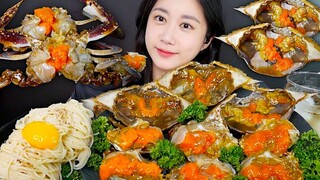 [ONHWA] 酱油蟹满满的蟹黄 咀嚼音!🦀 酱油蟹面条😋味道棒极了！