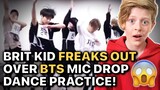 Reaction to BTS Mic Drop Dance Practice (ы░йэГДьЖМыЕДыЛи) - KID FREAKS OUT!