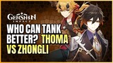 Thoma Versus Zhongli Shield Showdown (Who Is Tankier?) | Thoma Support Build Showcase