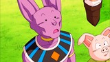 Beerus turns into a cute silly cat, Goku vs Monaka