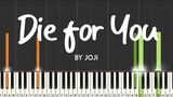 Die for You by Joji synthesia piano tutorial + sheet music