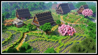 Japanese Farming Village | Minecraft Timelapse