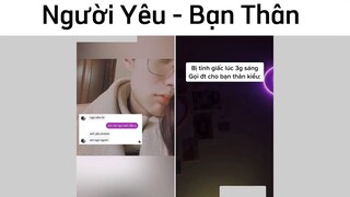 Sự khác biệt giữa người yêu và bạn thân 🙂 #dunny #haihuoc #videohai