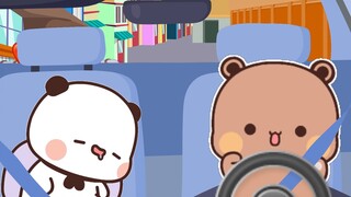 Yi Er Bu Bu went home for the New Year. Yi Er in the passenger seat is so cute.