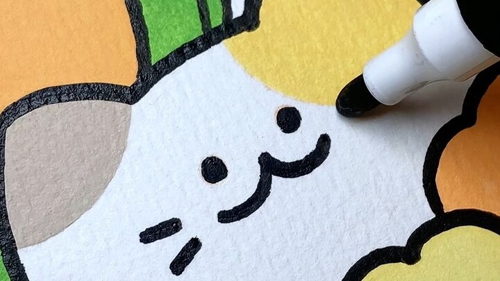【Vẽ graffiti bằng bút lông acrylic】Những chú mèo trong vườn