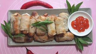 thịt chay cuộn đậu hủ chiên.rau củ quả.