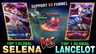 TOP GLOBAL ENCOUNTER! Top 1 Global Selena vs. Former Top 1 Global Lancelot in Rank ~ Mobile Legends