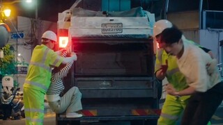 They broke up in front of the garbage