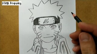 ASMR drawing Naruto ... VERY EASY ,, how to draw NARUTO manga from japan