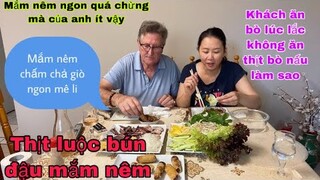 Ăn thịt luộc bún đậu chả giò chấm mắm nêm ông xã mê mắm/món ngon mỗi ngày/cuộc sống pháp/ẩm thựcViệt