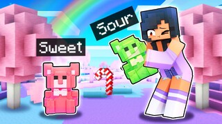 A SWEET and SOUR Candy DIMENSION In Minecraft!