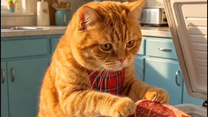 2 Cute Cats Cooking American Food! 🇺🇸 Can Anyone Guess The Recipe?