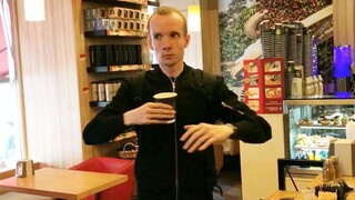 [Dance]Buying a cup of coffee with popping dance