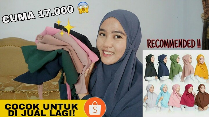 SHOPEE HAUL HIJAB BERGO MARYAM TERMURAH + GIVEAWAY 😱!!