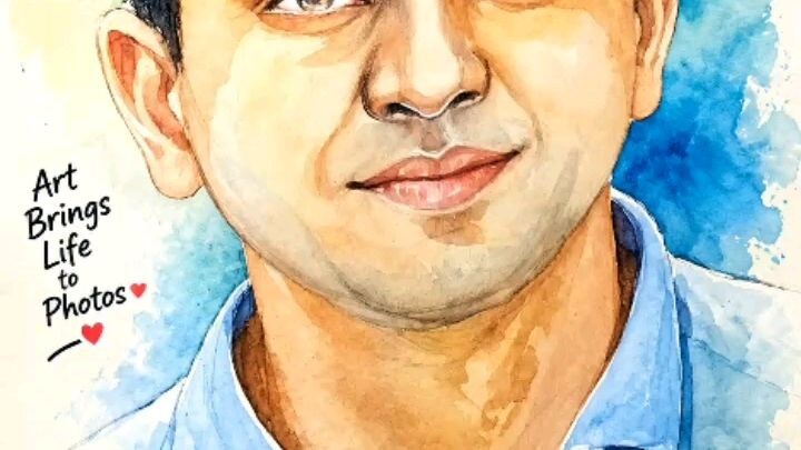 Watercolor Portrait 🎨✨ | Sketch to Stunning Art!