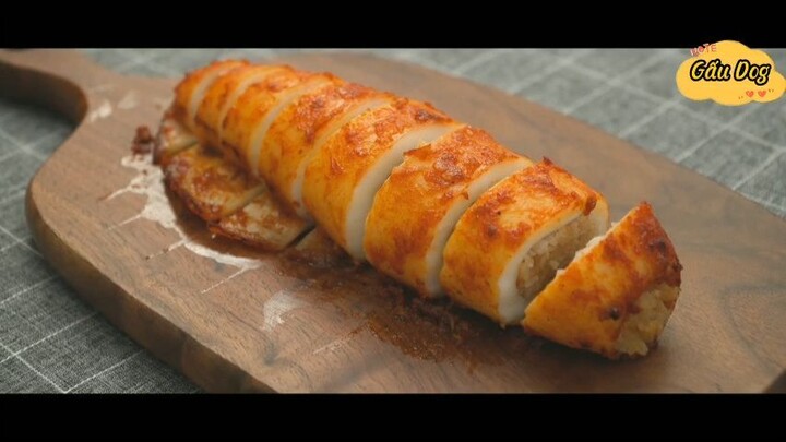 Mực nhồi cơm sốt sa tế 3 #amthuc