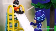 Romeos makes Colorful Cupcake Surprise for PJ Masks and The Incredibles