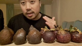 ASMR SNAKE FRUIT & MANGOSTEEN - Sensitive Sounds Of Eating & Peeling