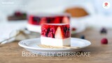 ชีสเค้กเบอรี่เจลลี่/ Berry jelly Cheesecake/ ベリーゼリーレアチーズケーキ