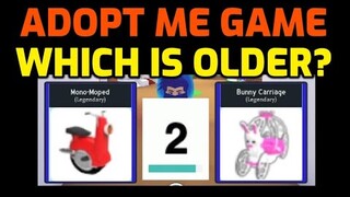 ADOPT ME WHICH IS OLDER GAME - VEHICLES EDITION 1 (ADOPT ME TEST / ADOPT ME QUIZ) ROBLOX