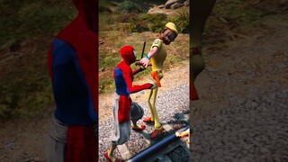 GTA V: SPIDER-MAN INDIA SAVING MOTU PATLU FROM THOMAS THE TRAIN #shorts #trains