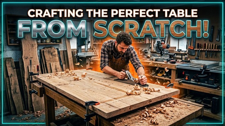 Raw Log to Luxury Table: Full Woodworking Process 原木到极简奢华：完整手工制桌全记录