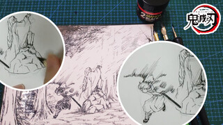 【Painting】 Breath of Water movement and posture in Demon Slayer