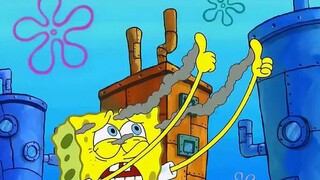 SpongeBob kept giving thumbs up to others, and ended up hurting his thumb