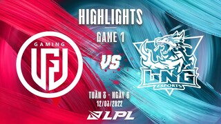 LGD vs LNG | Highlights - Game 1 | Tuần 8 Ngày 6 | LPL Mùa Xuân 2022