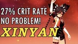 Xinyan Genshin Impact 27% CRIT RATE! Free on patch 1.3 event! should you get her?