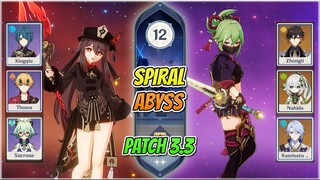 NEW SPIRAL ABYSS 3.3 - HUTAO C0 and KUKI HYPERBLOOM - FLOOR 12 FULLSTAR