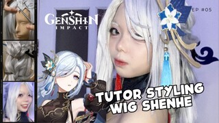 TERNYATA GAMPANG BANGET STYLING WIG 😎👊 GENSHIN IMPACT SHENHE COSPLAY SKIN - #GRWM COSPLAY EP 05