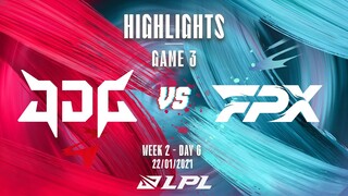 [Highlights] JDG vs. FPX - Game 3 | Tuần 2 Ngày 6 | LPL Mùa Xuân 2022