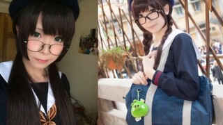 Beautiful girl cosplay in school uniform