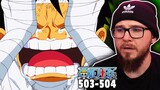 Backstory Over, Luffy's Depressed | One Piece Ep. 503-504 REACTION