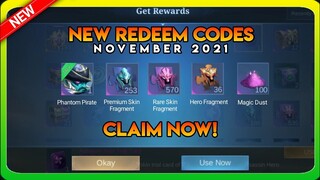 NEW REDEEM CODE [NOVEMBER 2021] CLAIM NOW! | IN MOBILE LEGENDS - (MLBB)