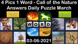 4 Pics 1 Word - Call of the Nature - 06 March 2021 - Answer Daily Puzzle + Daily Bonus Puzzle