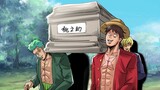 Momonosuke ditikam sampai mati oleh kelompok topi jerami dan membawa peti mati dengan gembira (Menam