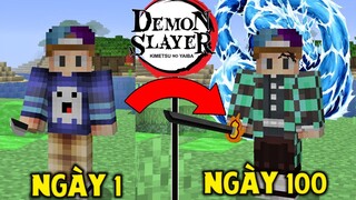 THỬ THÁCH SINH TỒN 100 NGÀY TRONG MINECRAFT Kimetsu no Yaiba "LƯỠI GƯƠM DIỆT QUỶ" !!