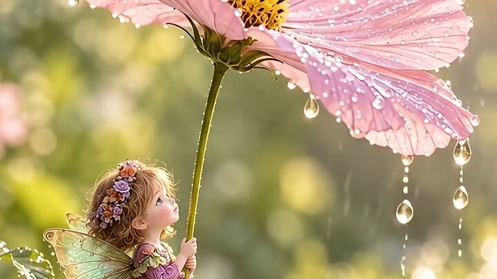 🧚☔✨ The Little Fairy and the Magical Rain Flower ✨
