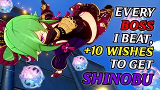 10 WISHES FOR EVERY BOSS I BEAT, KUKI SHINOBU GACHA | Genshin Impact