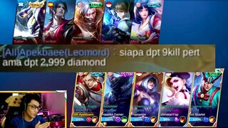 SIAPA DAPAT KILL 9 PERTAMA DAPAT 999 DIAMOND !! AUTO KS !! #CodashopKawKaw 9.9 CHALLENGE !! MLBB