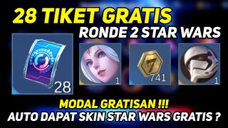 CARA DAPAT 28 TIKET STAR WARS RONDE 2 ! AUTO PANEN SKIN EPIC LIMITED GRATIS DI EVENT STAR WARS MLBB