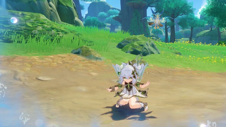 Telur paskah kecil Naxida melompat dan menekuk kaki