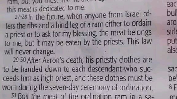 Daily Verse.                  Exodus 29:26-28