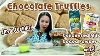 NAPAKAMURA AT NAPAKADALING GAWIN! CONDENSED MILK CHOCOLATE TRUFFLES | Princess Pagaduan