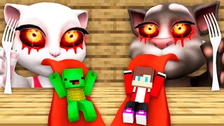 Scary TALKING TOM and ANGELA.EXE ATTACK JJ and Mikey in Minecraft Challenge Maizen