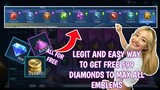 How to get free 599 diamonds in Mobile Legends to free max emblems | Victory Rewards Event