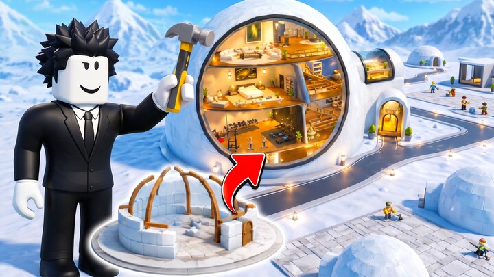 I’m going to build a super-luxury igloo in the Arctic to escape the heat! ROBLOX