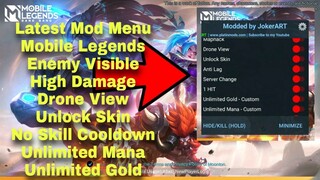 Latest | Mobile Legends : Bang Bang | Menu | Map Visible | Drone View | High Damage | No Cooldown